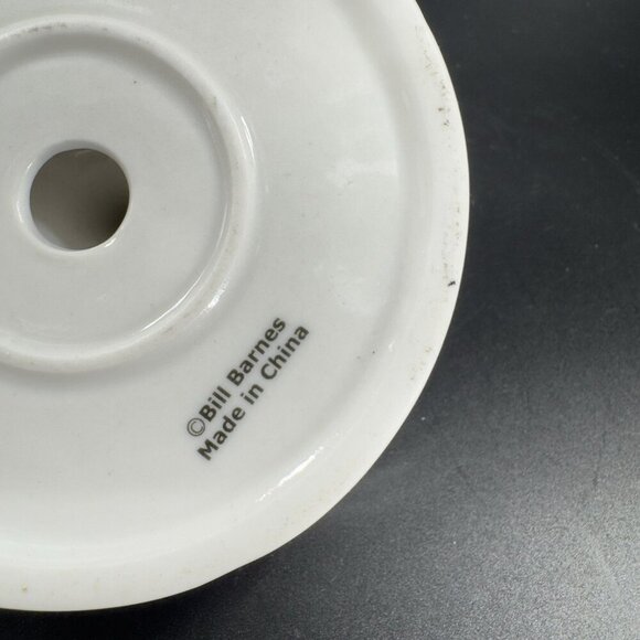 Bill Barnes White Porcelain Ceramic Ring Holder With Flowers Trinket Dish Holder - Picture 3 of 12